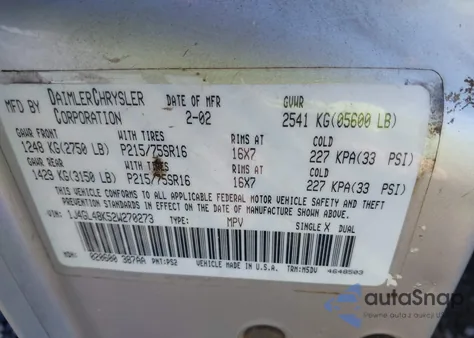 2002 Jeep Liberty Sport z USA, uszkodzony, nr VIN 1J4GL48K52W270273